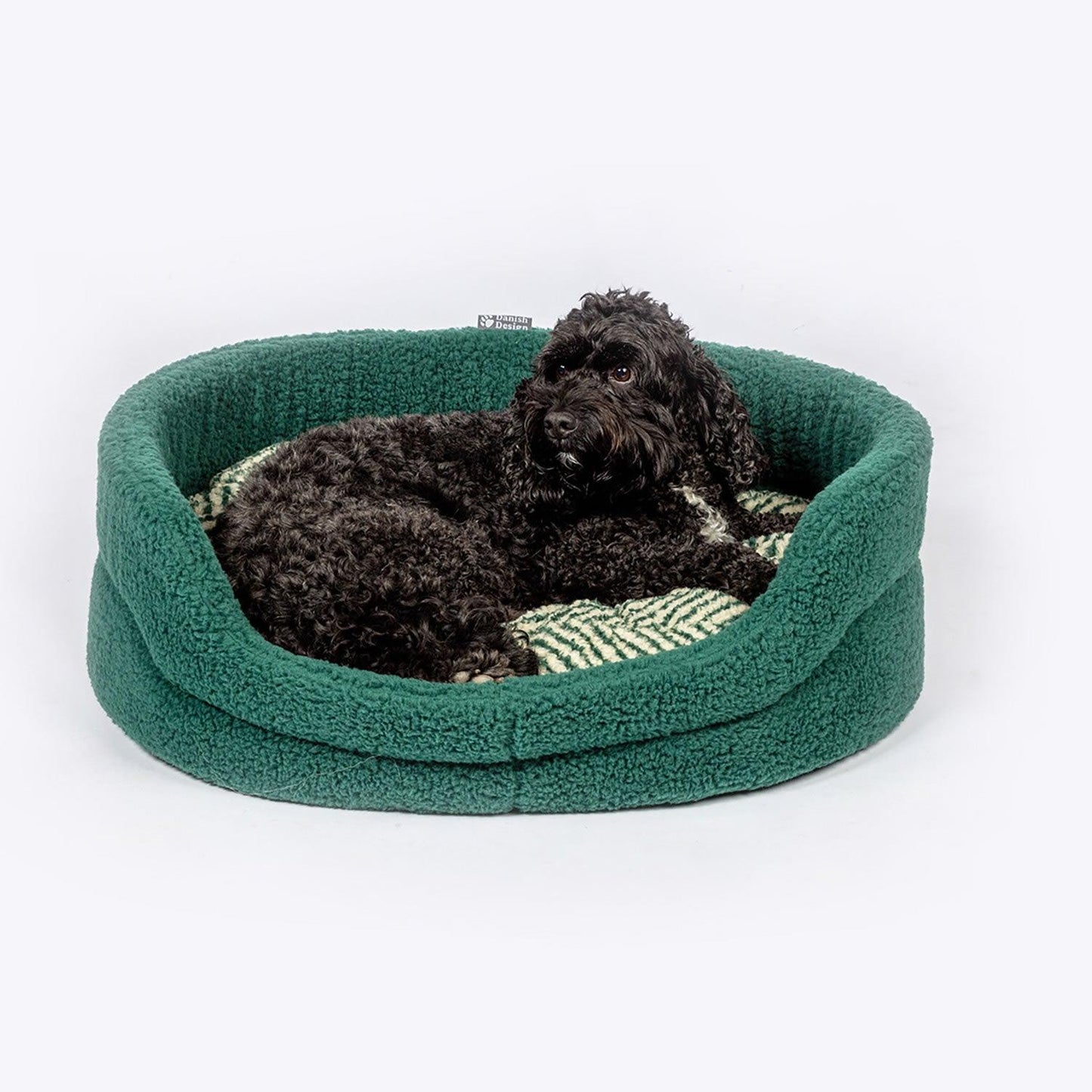 DANISH DESIGN GREEN HERRINGBONE FLEECE SLUMBER BED - Ormskirk Pets