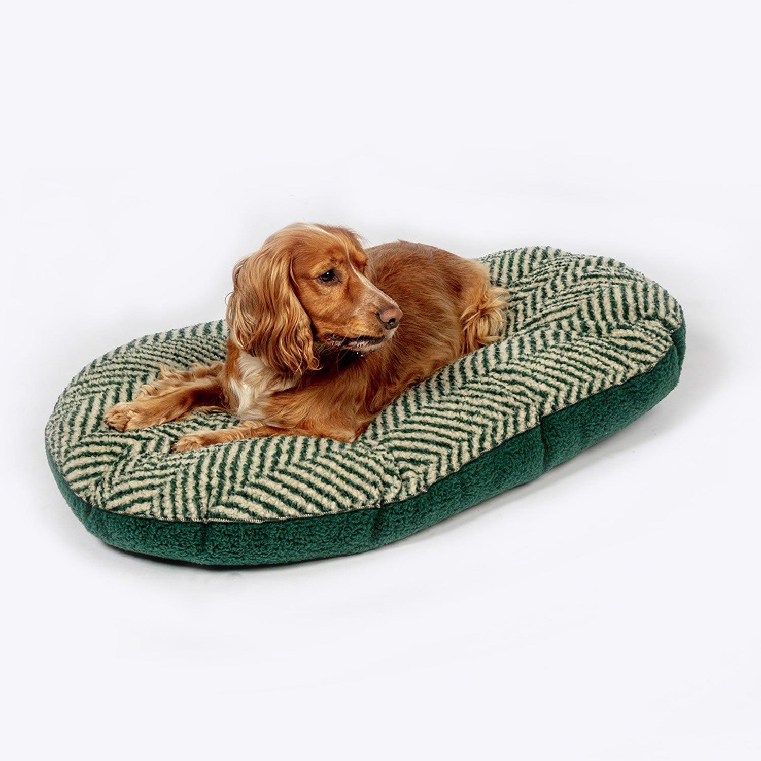 DANISH DESIGN GREEN HERRINGBONE FLEECE QUILTED MATTRESS - Ormskirk Pets