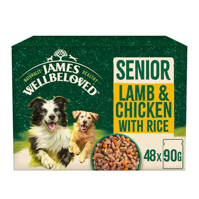 JAMES WELLBELOVED SENIOR DOG TURKEY, LAMB & CHICKEN WITH RICE 48X90G