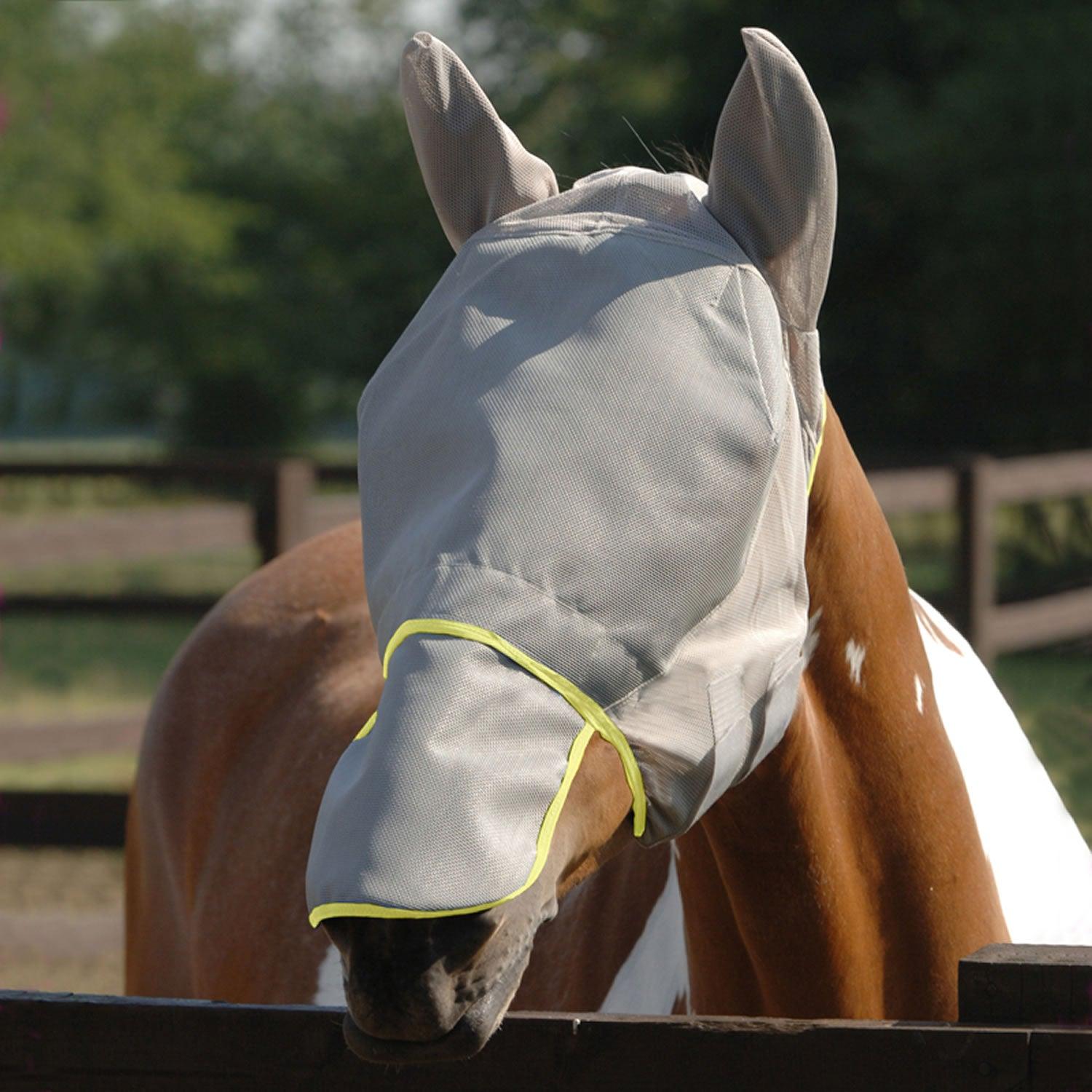 Equilibrium Field Relief Max Fly Mask Grey/Yellow Small - Ormskirk Pets