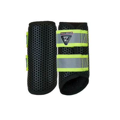 EQUILIBRIUM TRI-ZONE BRUSHING BOOTS BLACK/FLUORESCENT YELLOW - Ormskirk Pets