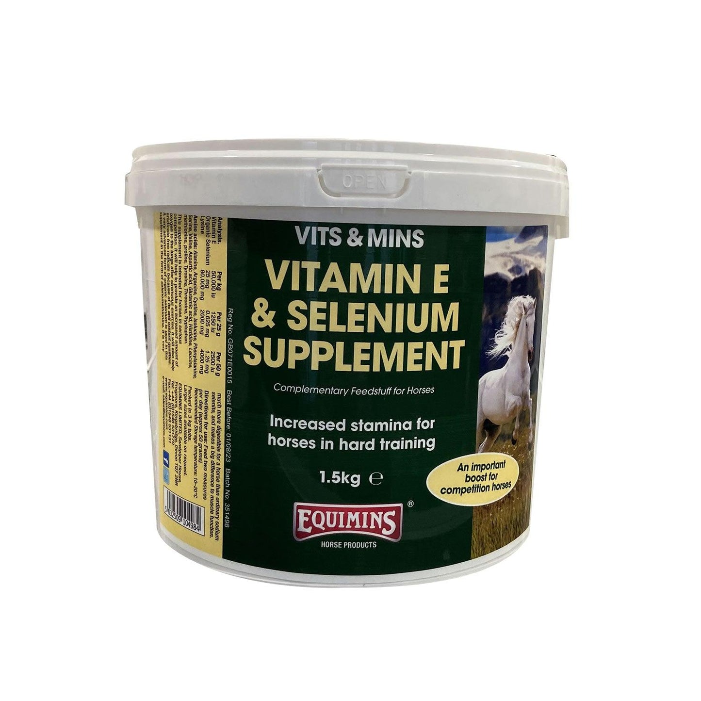 Equimins Vitamin E & Selenium Supplement 1.5Kg - Ormskirk Pets