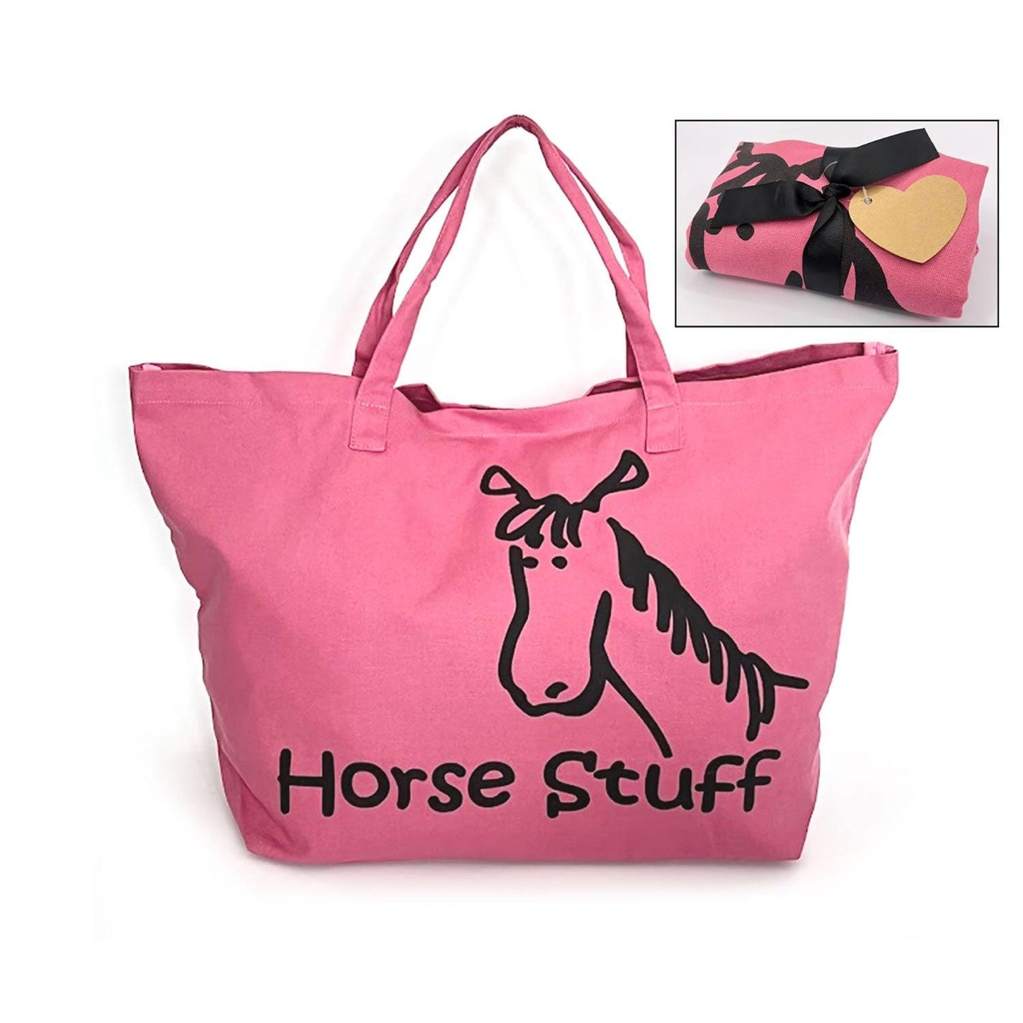 MOORLAND RIDER HORSE STUFF OVERSIZED TOTE BERRY PINK - Ormskirk Pets