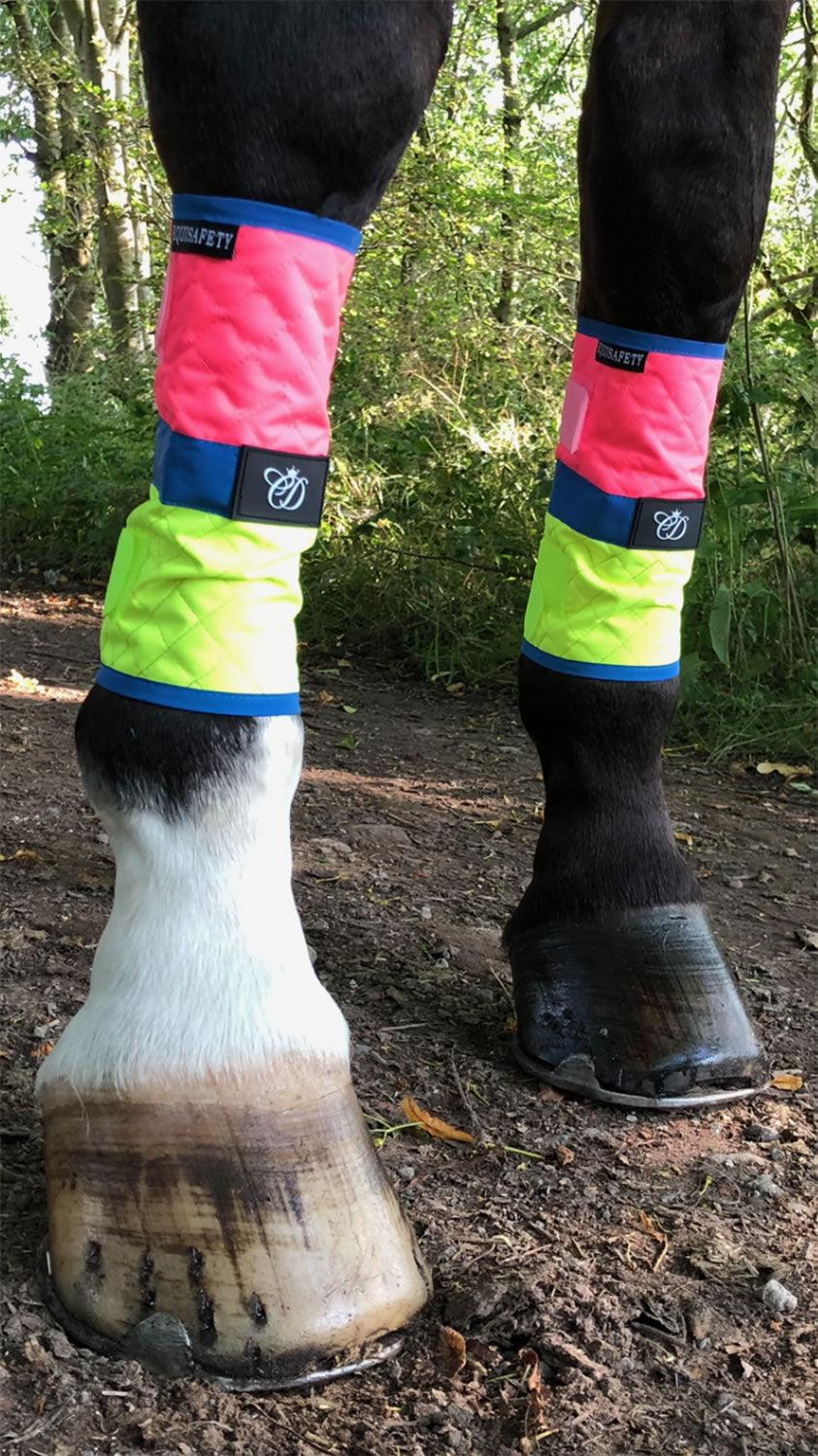 EQUISAFETY LEG BOOTS PINK/YELLOW - Ormskirk Pets