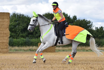 EQUISAFETY HI-VIS RIDING GILET YELLOW/ORANGE