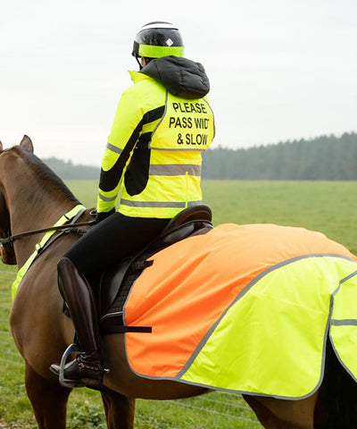 EQUISAFETY HI-VIS WATERPROOF QUARTER SHEET YELLOW/ORANGE - Ormskirk Pets