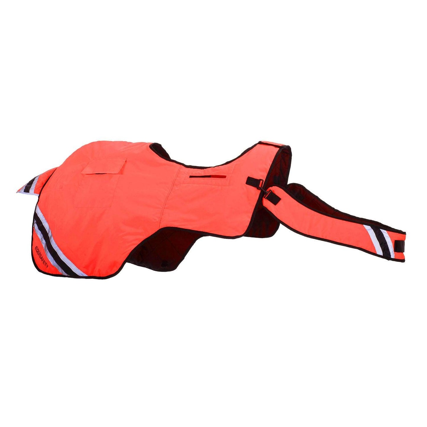 EQUISAFETY HI-VIS WATERPROOF WRAP AROUND RUG RED SHOW PONY RED - Ormskirk Pets