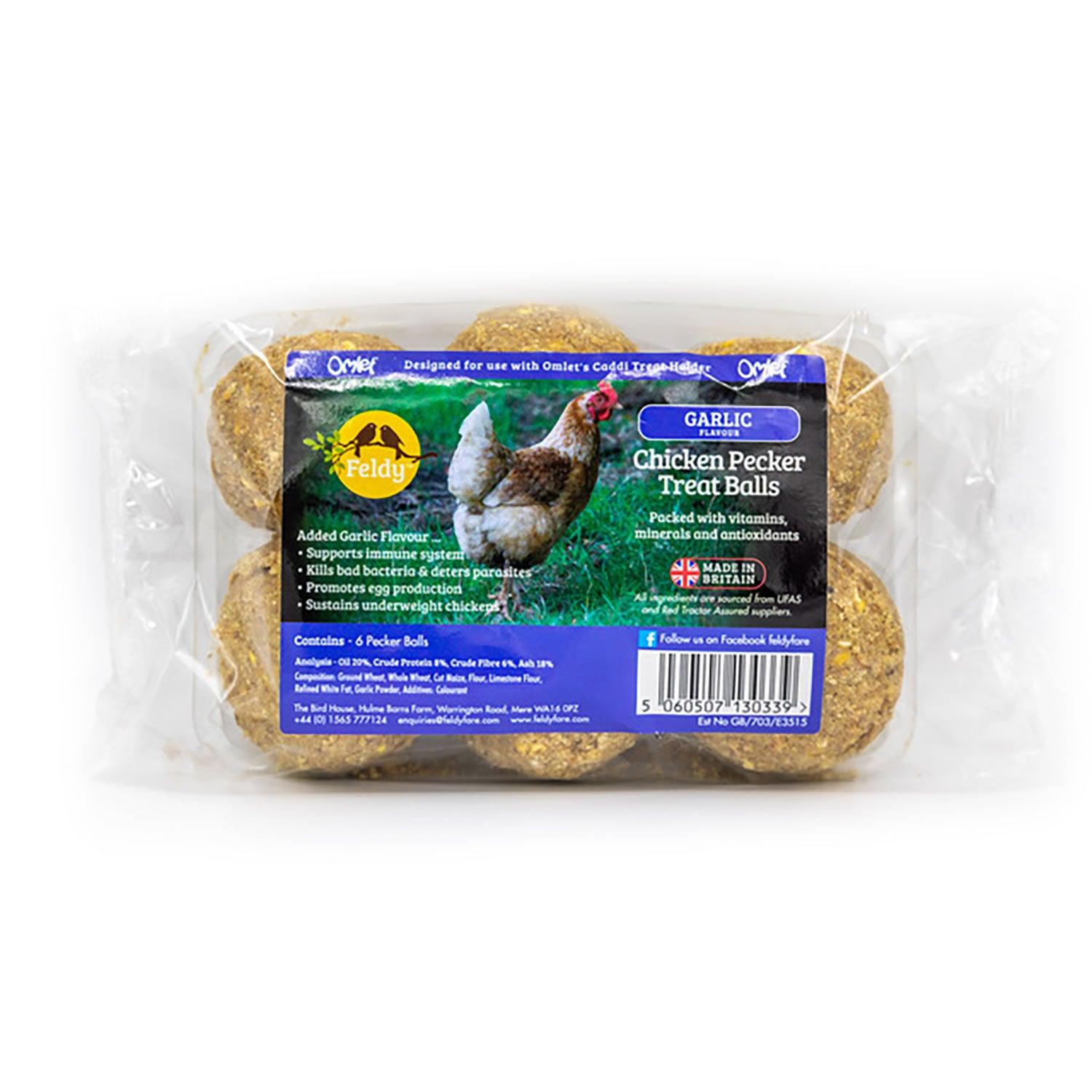 Feldy Chicken Pecker Treat Balls 6 Pack Garlic - Ormskirk Pets