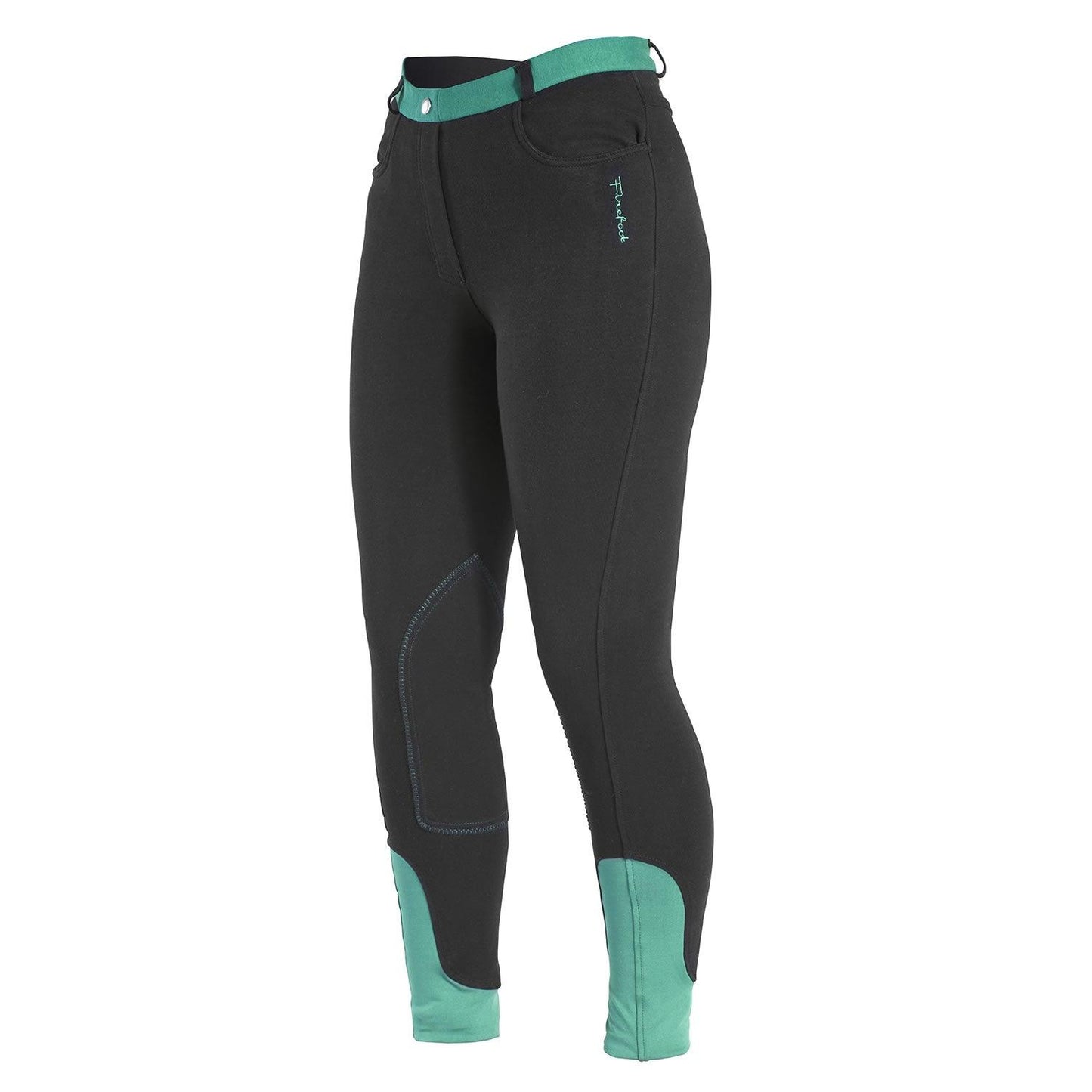 Firefoot Farsley Breeches Kids Black/Teal 20" - Ormskirk Pets