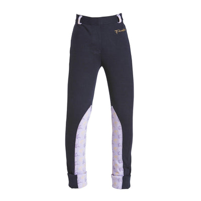 Firefoot Harden Jodphurs Horse Print Kids Navy/Lilac 20" - Ormskirk Pets