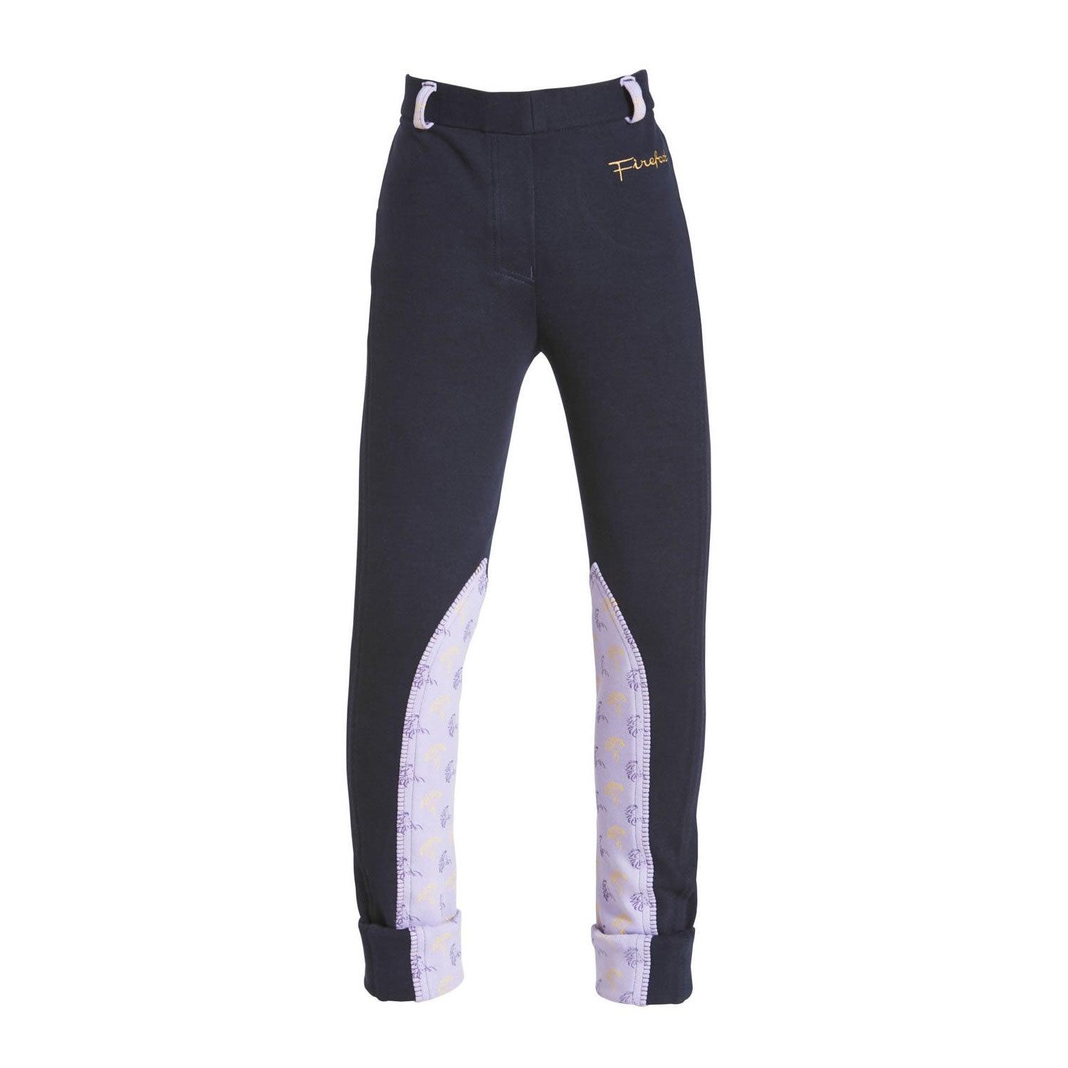 Firefoot Harden Jodphurs Horse Print Kids Navy/Lilac 24" - Ormskirk Pets