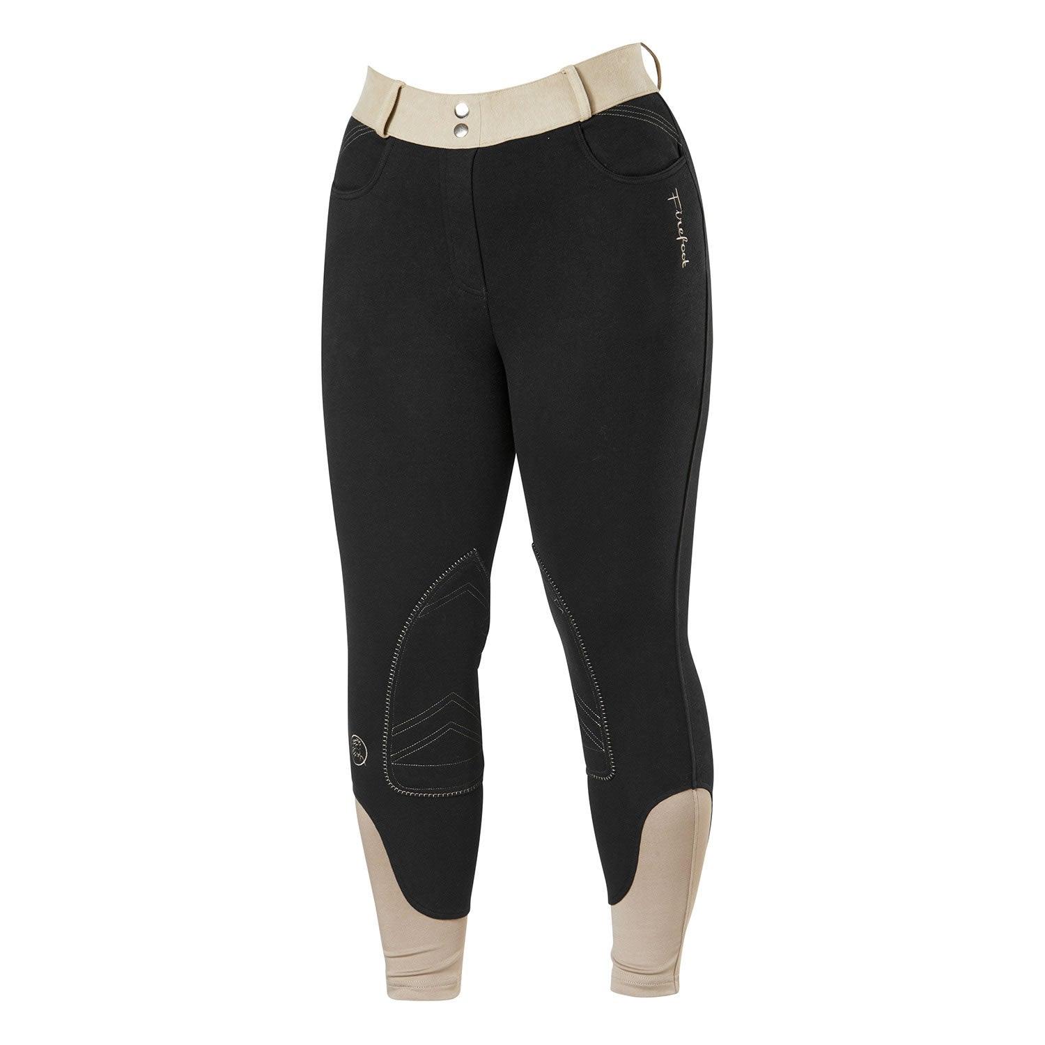 Firefoot Farsley Fleece Lined Breeches Kids Black/Mink 22" - Ormskirk Pets