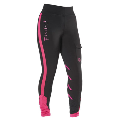 Firefoot Ripon Reflective Breeches Ladies Black/Pink 24" - Ormskirk Pets