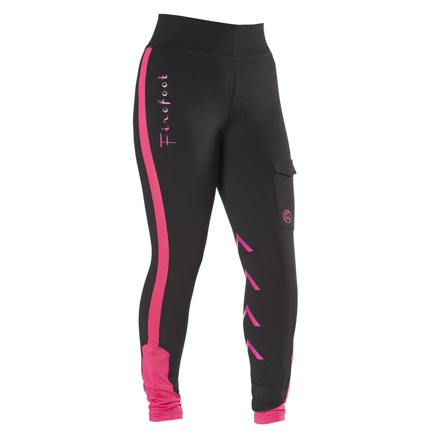 Firefoot Ripon Reflective Breeches Ladies Black/Pink 32" - Ormskirk Pets