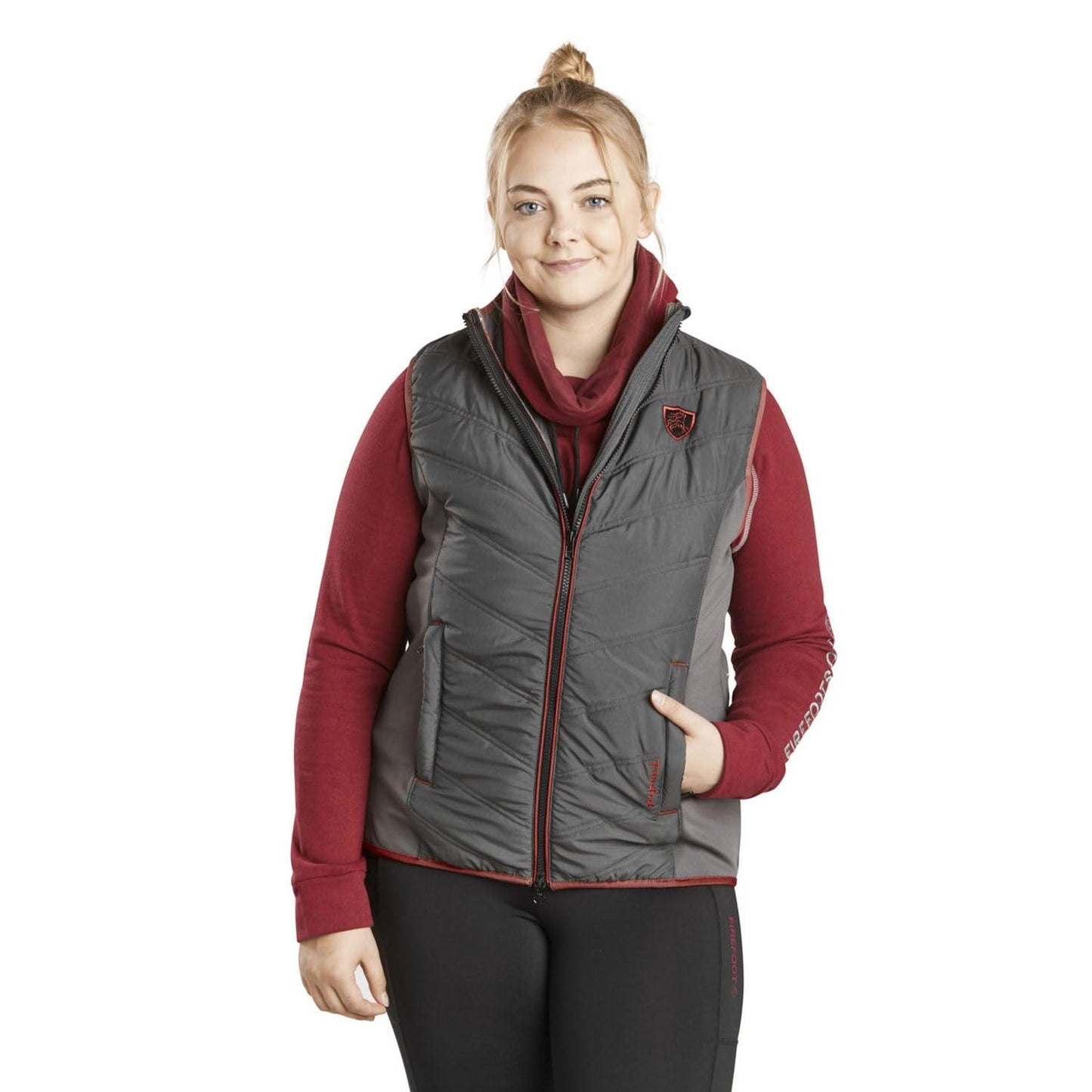 FIREFOOT GILET LADIES GREY/MERLOT - Ormskirk Pets