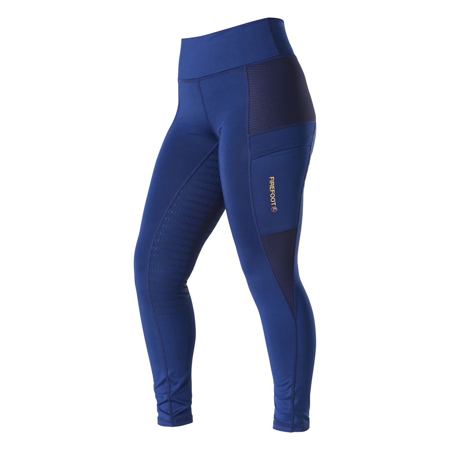 FIREFOOT MARSDEN STICKY BUM RIDING TIGHTS LADIES NAVY/ORANGE