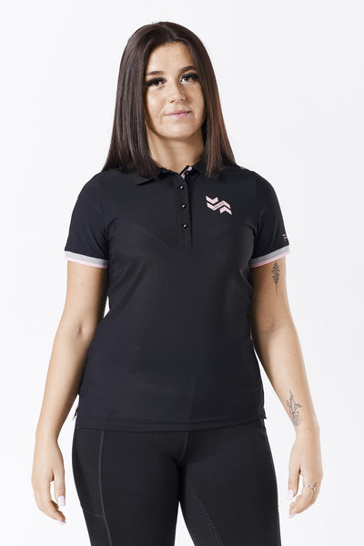 FIREFOOT BEMPTON POLO SHIRT LADIES BLACK/PINK