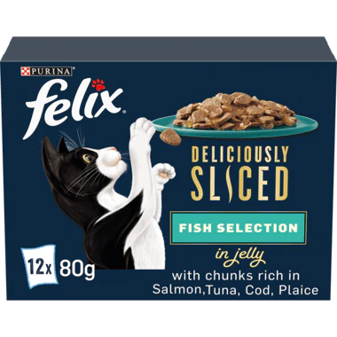 Felix Deliciously Sliced Adult Wet Cat Food Ocean Selection 12x80g