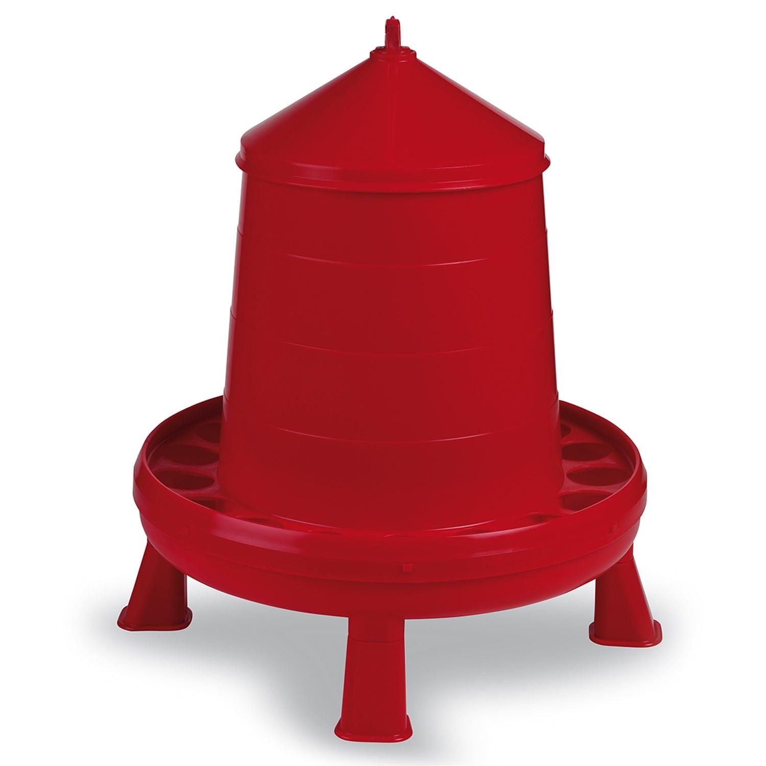 Gaun Poultry Feeder Plastic C/W Legs Red 8kg - Ormskirk Pets