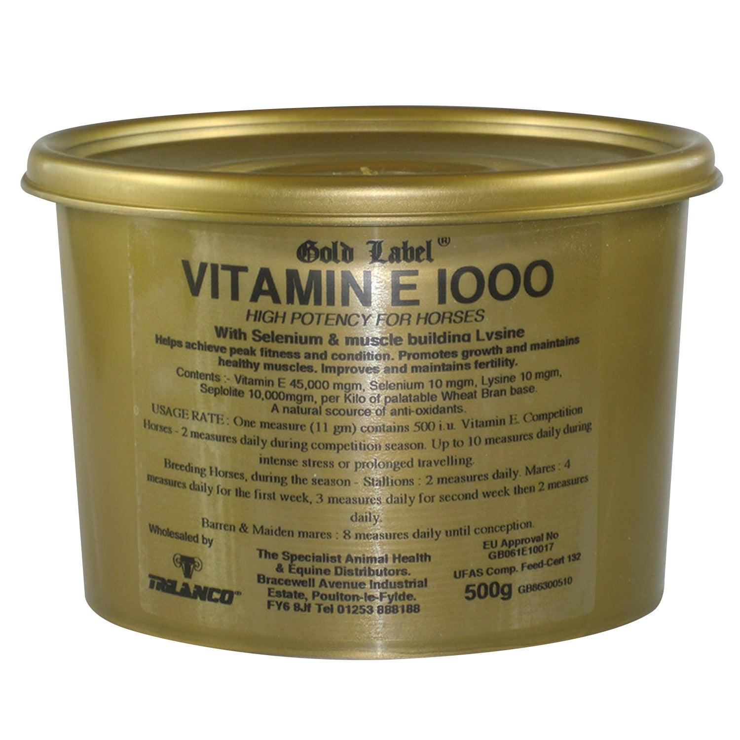 Gold Label Vitamin E 1000 500G - Ormskirk Pets