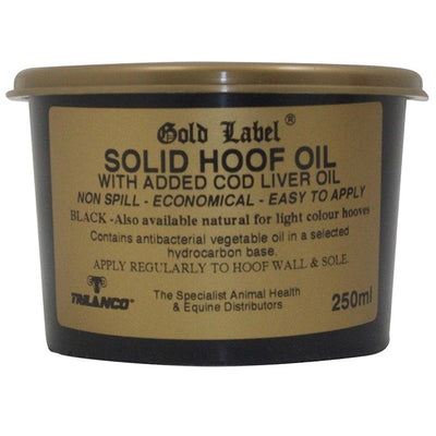 Gold Label Solid Hoof Oil Black X 250ml - Ormskirk Pets