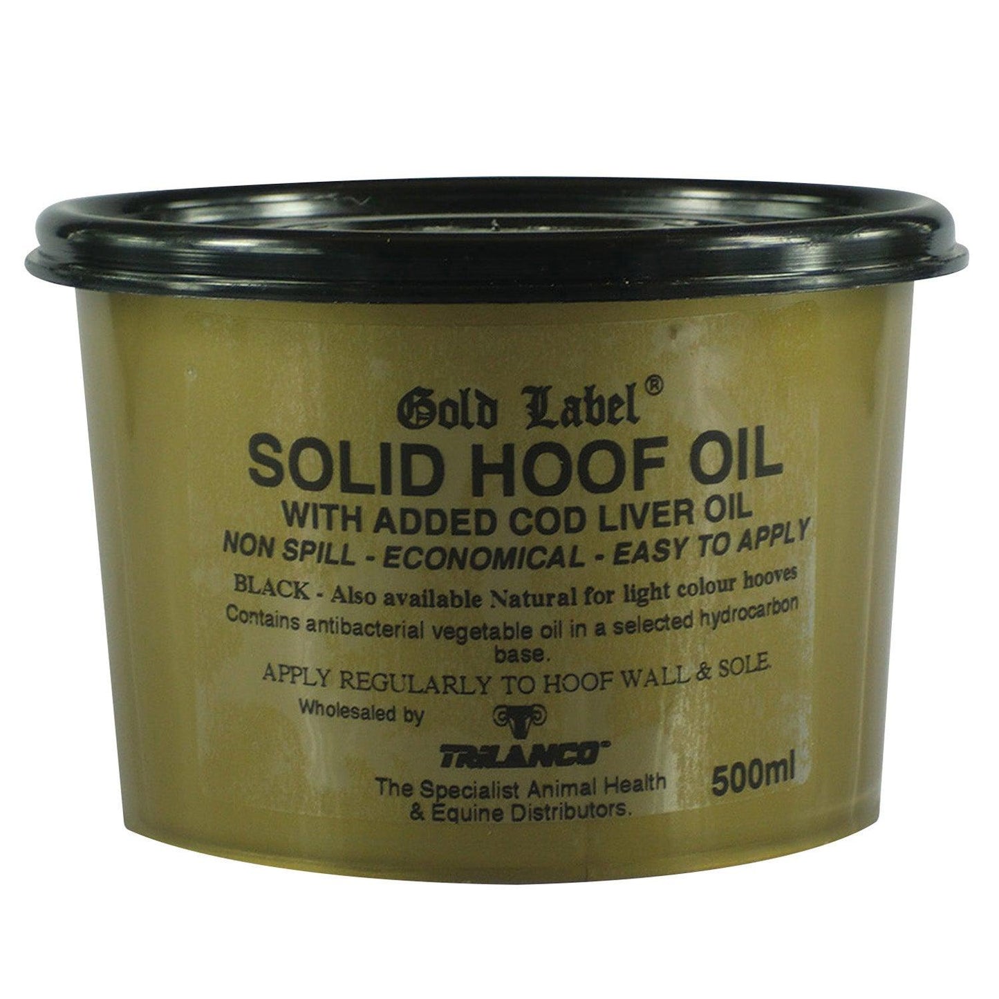 Gold Label Solid Hoof Oil Black X 500ml - Ormskirk Pets