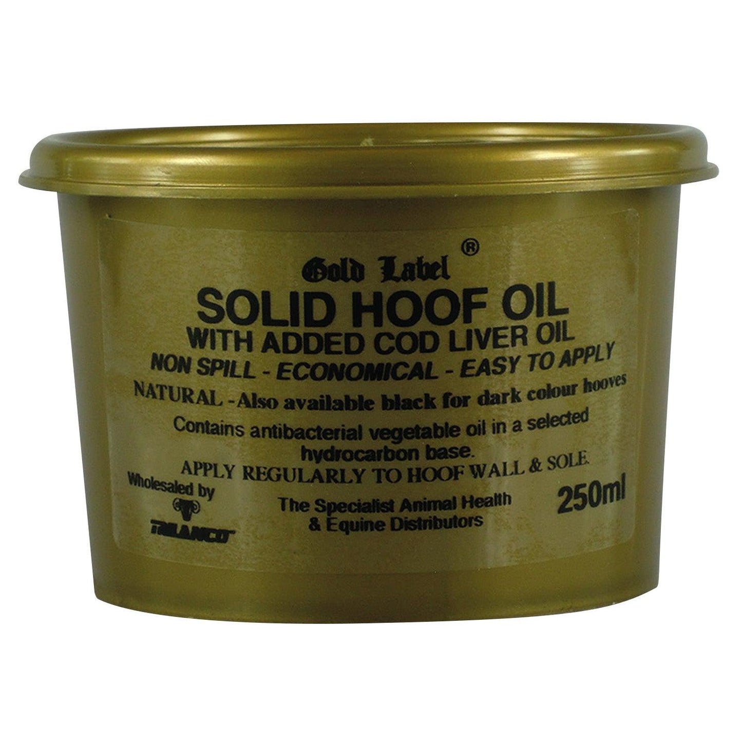 Gold Label Solid Hoof Oil Natural X 250ml - Ormskirk Pets