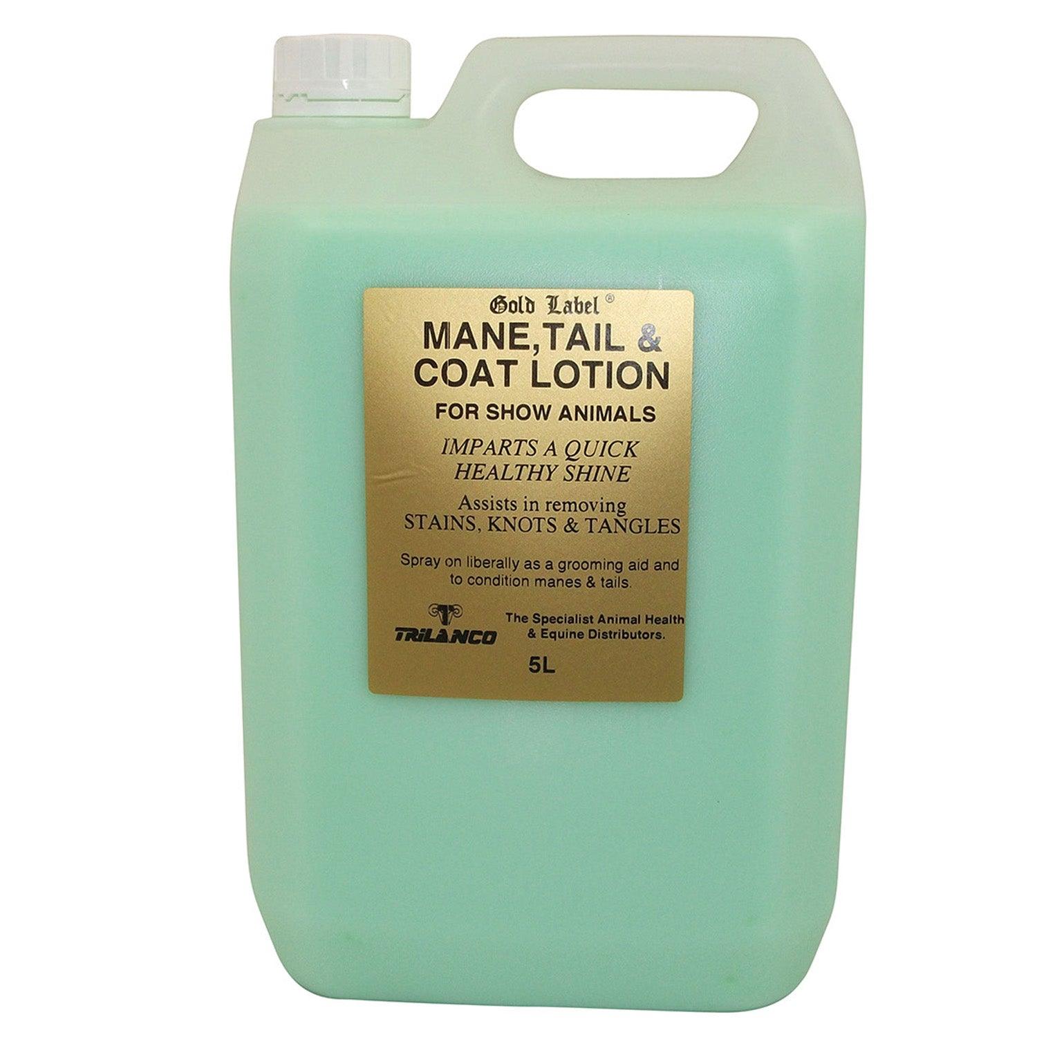 Gold Label Mane, Tail & Coat Lotion 5ltr - Ormskirk Pets