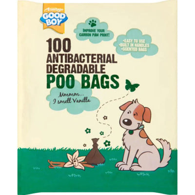 Good Boy Antibacterial Degradable Poo Bags 100 Pack Vanilla Scented - Ormskirk Pets