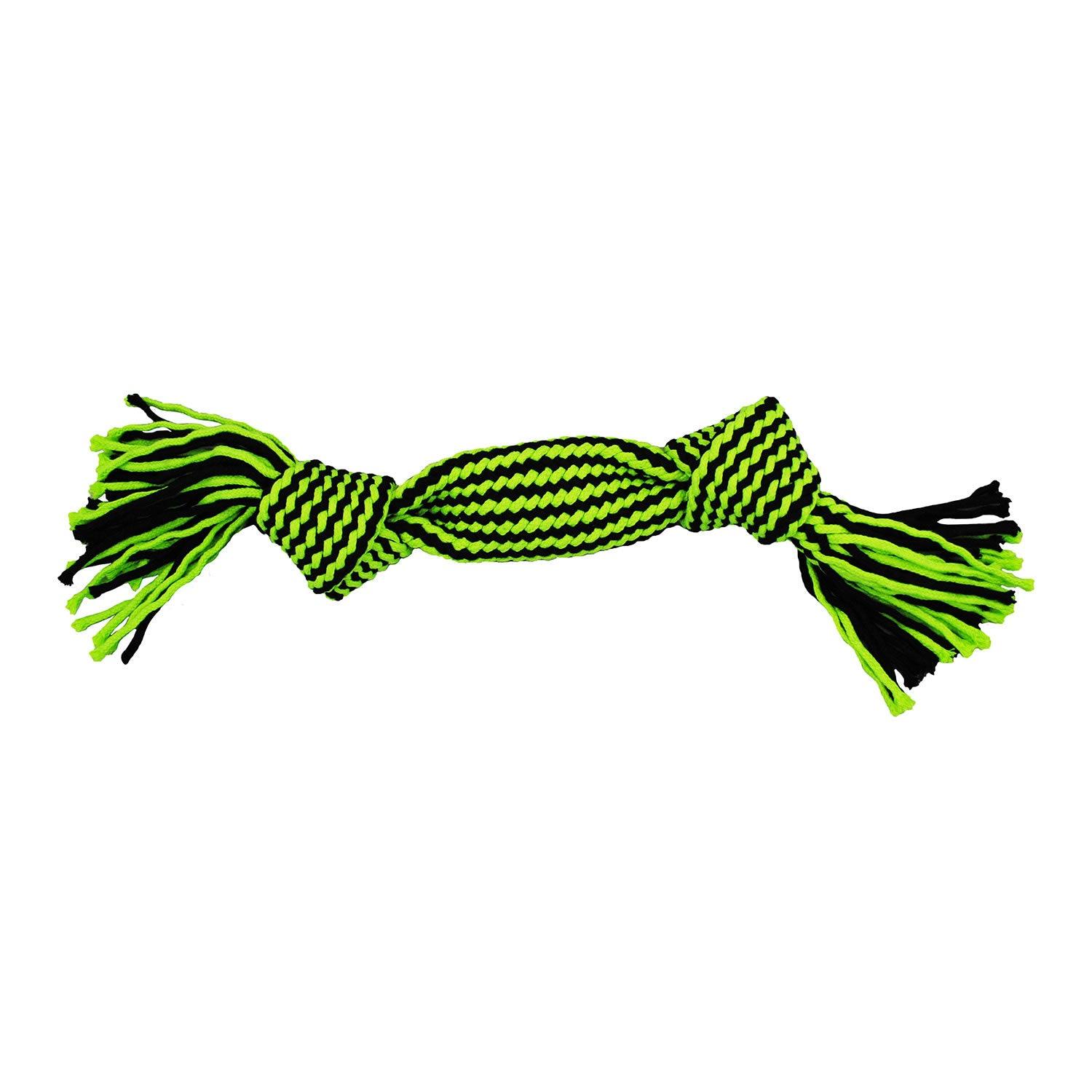 Jolly Pets Knot-N-Chew Squeaker Rope Small/Medium Green/Black 2 Knot - Ormskirk Pets