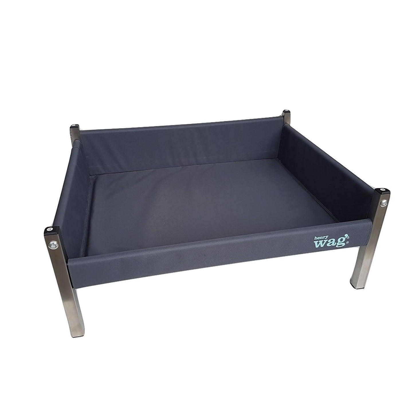 Henry Wag Elevated Dog Bed Large Grey/Black - Ormskirk Pets