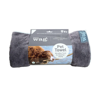 Henry Wag Microfibre Towel Small Grey/Black - Ormskirk Pets