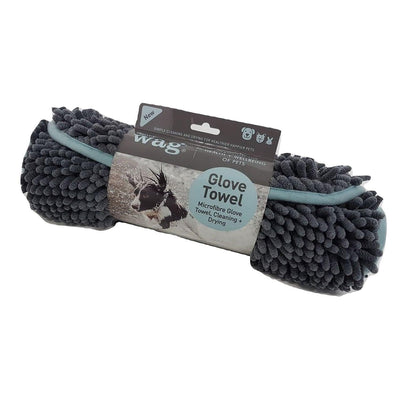 Henry Wag Microfibre Glove Towel Blue/Grey - Ormskirk Pets