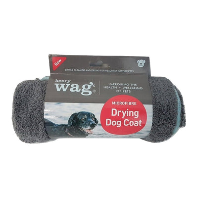 Henry Wag Drying Coat X-Small Grey/Blue - Ormskirk Pets