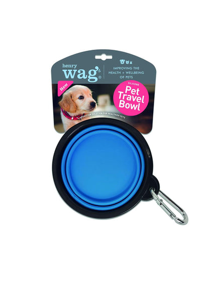 Henry Wag Pet Travel Bowl Small (350Ml) Blue - Ormskirk Pets