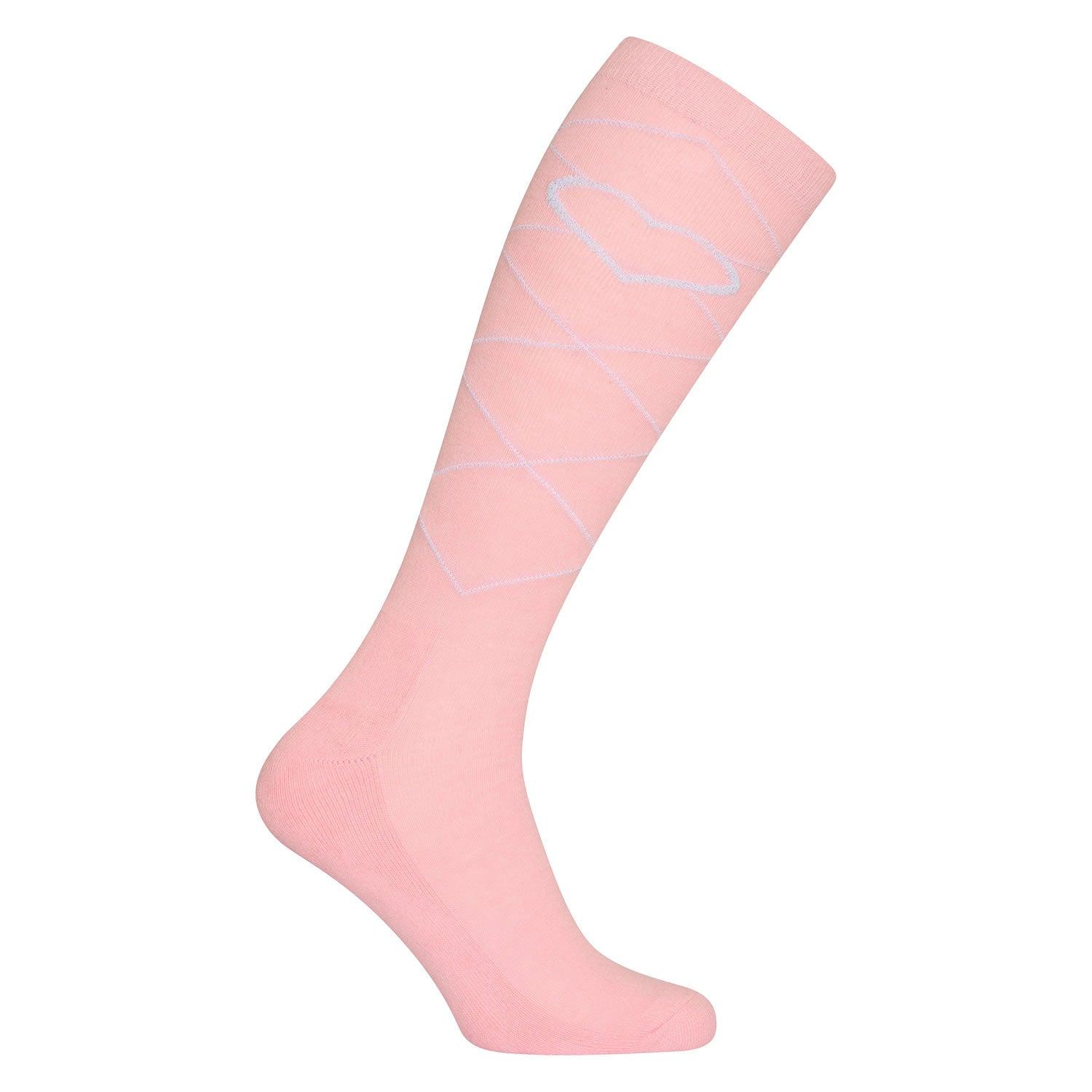 IMPERIAL RIDING SOCKS IRHIMPERIAL HEART CLASSY PINK - Ormskirk Pets