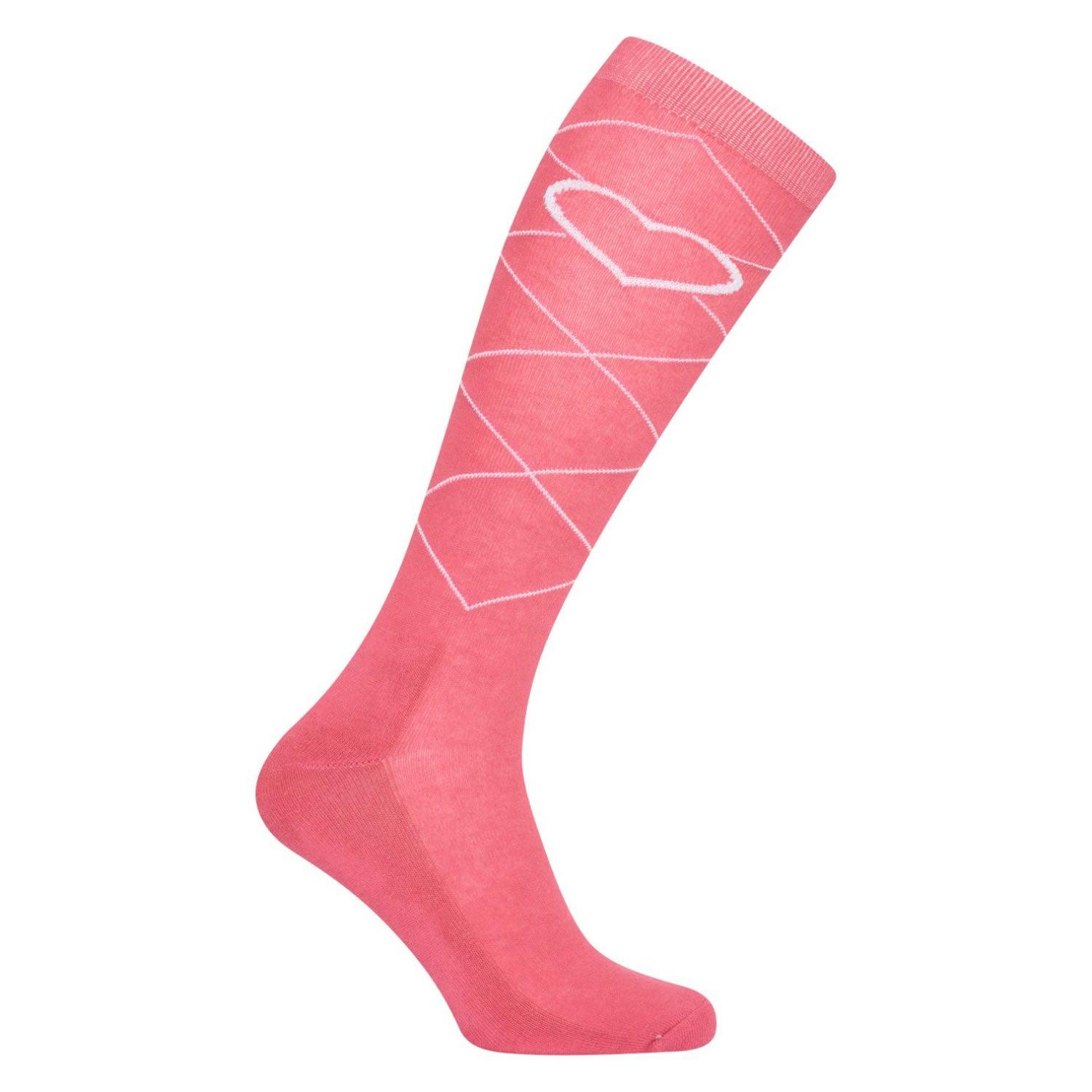 IMPERIAL RIDING SOCKS IRHIMPERIAL HEART FLOWER PINK - Ormskirk Pets