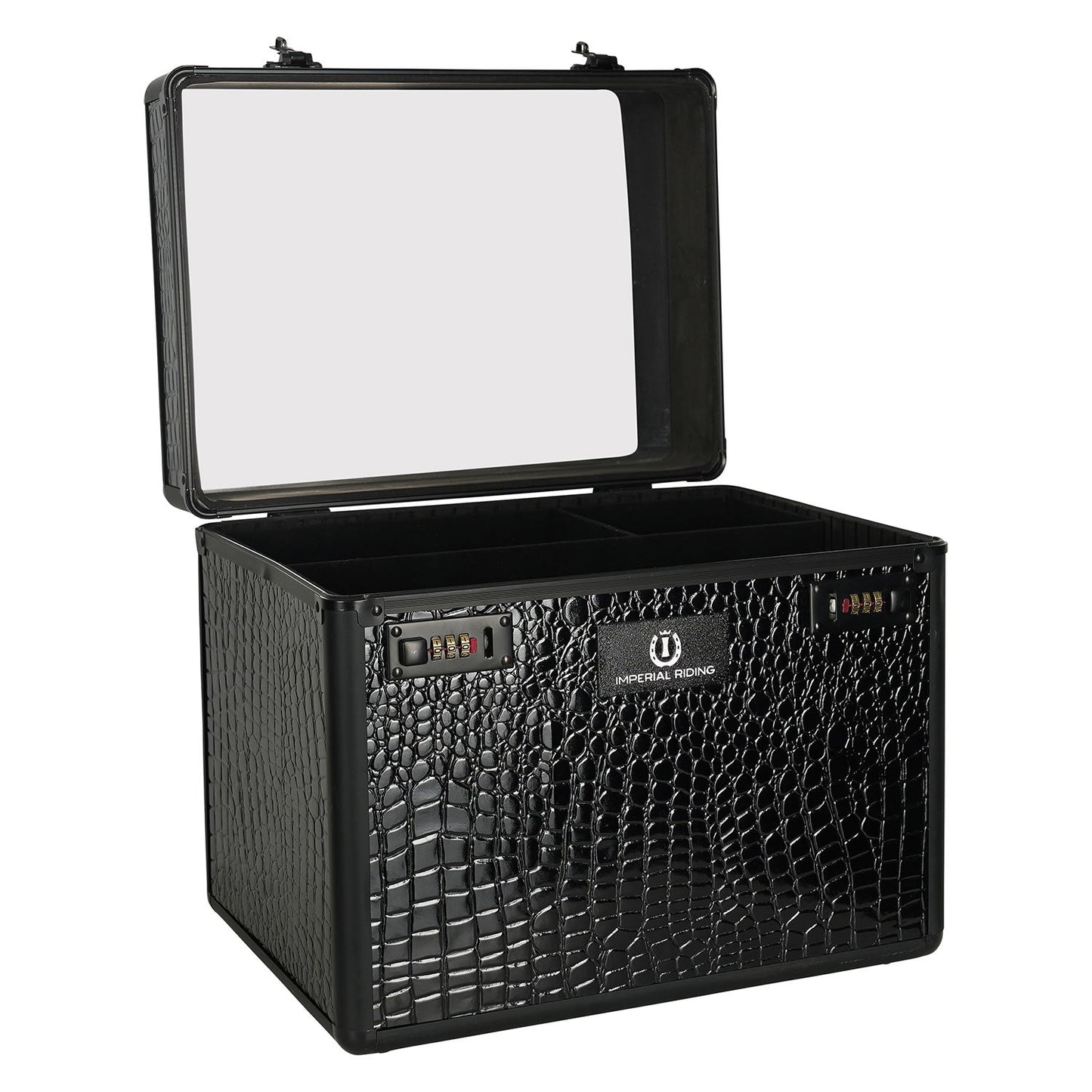 IMPERIAL RIDING GROOMING BOX IRHSHINY   BLACK/BLACK CROCO