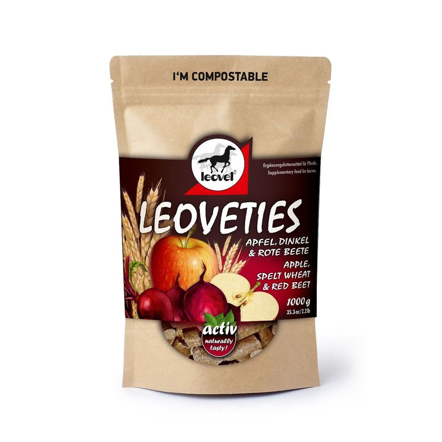 Leoveties Horse Treats 1Kg Apple, Spelt Wheat & Red Beet