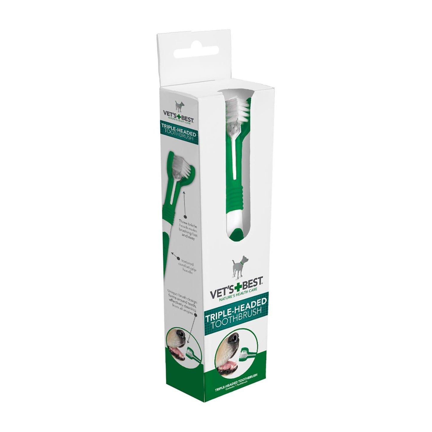 Vets Best Triple Headed Toothbrush For Dogs - Ormskirk Pets