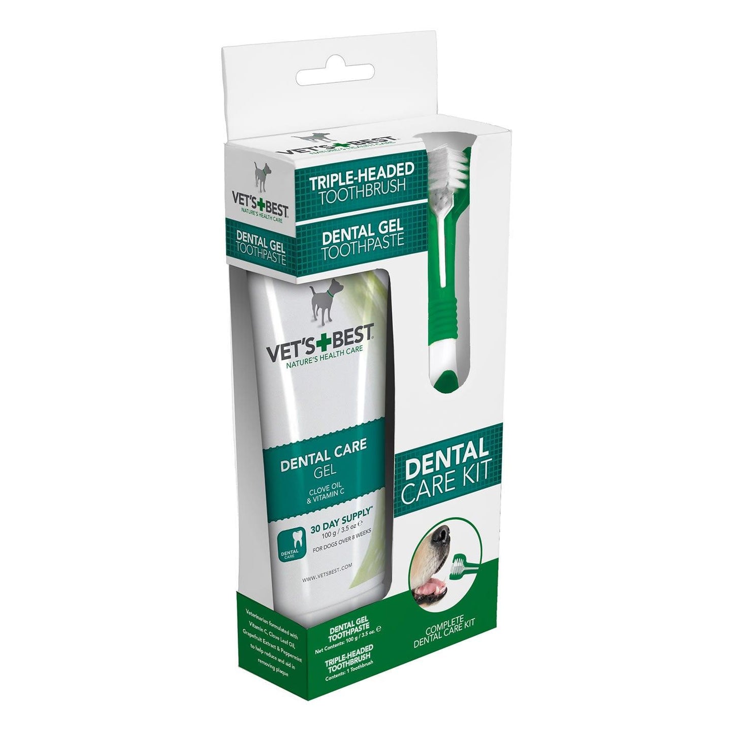 Vets Best Dental Care Kit For Dogs - Brush & Gel - Ormskirk Pets