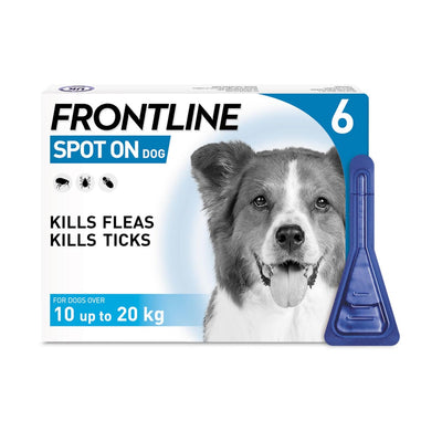 Frontline Spot On For Medium Dogs 10-20Kg 6 Pipettes - Ormskirk Pets