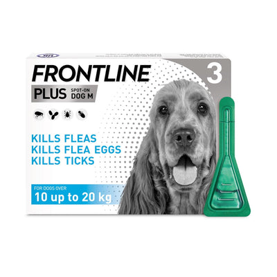 Frontline Plus Spot On For Medium Dogs 10-20Kg 3 Pipettes - Ormskirk Pets