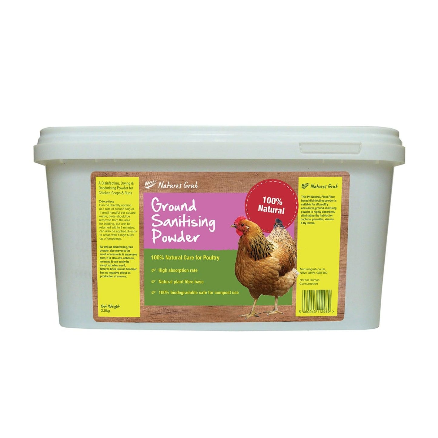 Natures Grub Ground Sanitising Powder 2.5kg - Ormskirk Pets