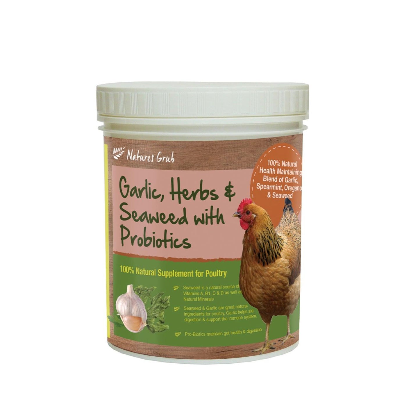 NATURES GRUB GARLIC HERBS & SEAWEED WITH PROBIOTICS - Ormskirk Pets