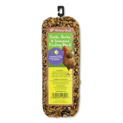 NATURES GRUB GARLIC, HERBS & SEAWEED PECKING BLOCK    330 GM