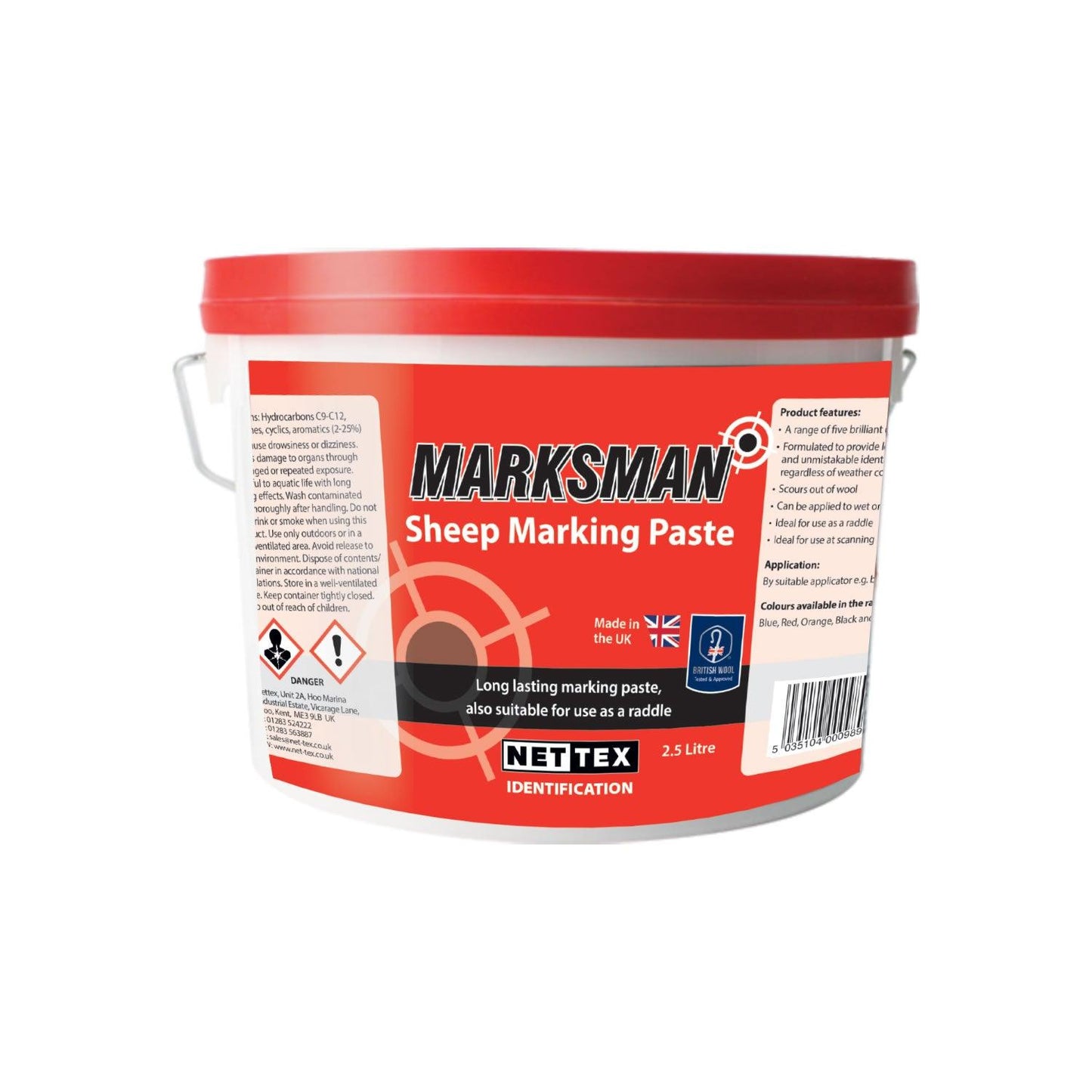 Nettex Marksman Sheep Marking Paste 2.5ltrx4 Pack Red - Ormskirk Pets