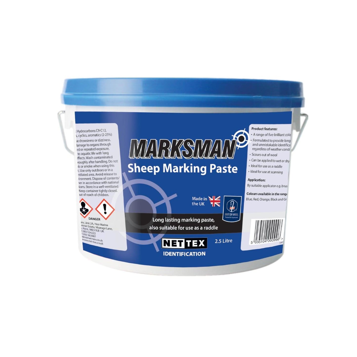 Nettex Marksman Sheep Marking Paste 2.5ltrx4 Pack Blue - Ormskirk Pets