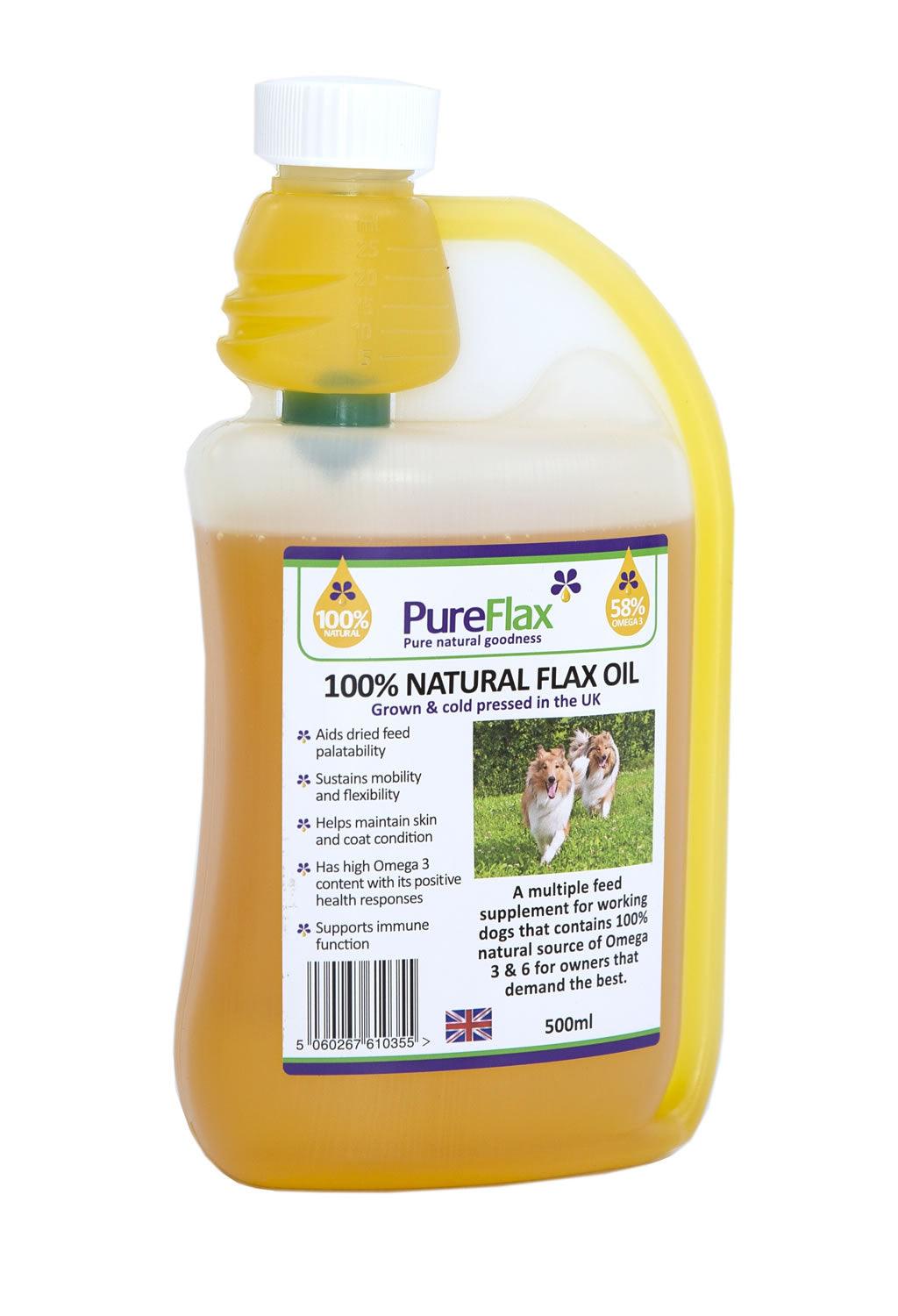 Pureflax Linseed Oil For Dogs 500Ml - Ormskirk Pets