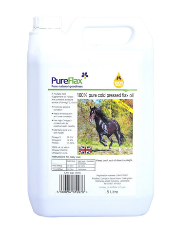 Pureflax Linseed Oil For Horses 5Ltr - Ormskirk Pets